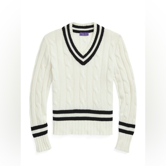 RALPH LAUREN PURPLE LABEL CASHMERE CRICKET SWEATER - Picture 2 of 5